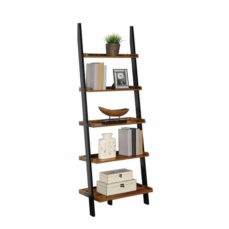 CONVENIENCE CONCEPTS American Heritage Bookshelf Ladder Barnwood & Black 8043391BDWBL